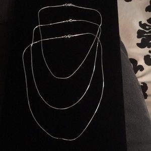 Sterling Silver Snake 3 Chain Set